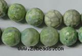 CAG4792 15.5 inches 12mm faceted round fire crackle agate beads