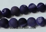 CAG4797 15.5 inches 12mm round matte druzy agate beads wholesale