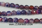 CAG4802 15 inches 6mm faceted round fire crackle agate beads