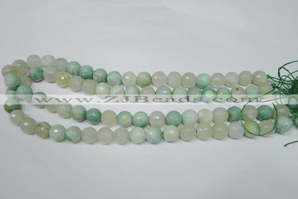 CAG4813 15 inches 10mm faceted round fire crackle agate beads