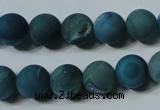 CAG4820 15.5 inches 12mm round matte druzy agate beads wholesale