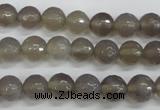 CAG4826 15 inches 8mm faceted round grey agate beads wholesale