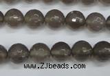 CAG4827 15 inches 10mm faceted round grey agate beads wholesale