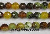 CAG4842 15 inches 8mm faceted round dragon veins agate beads