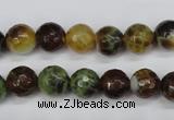 CAG4843 15 inches 10mm faceted round dragon veins agate beads