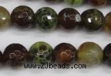 CAG4844 15 inches 12mm faceted round dragon veins agate beads