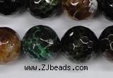 CAG4857 15 inches 18mm faceted round dragon veins agate beads