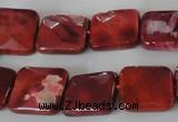 CAG4872 15 inches 14*14mm faceted square fire crackle agate beads