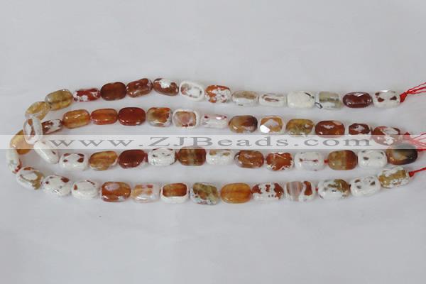 CAG4879 15 inches 10*14mm faceted rectangle fire crackle agate beads