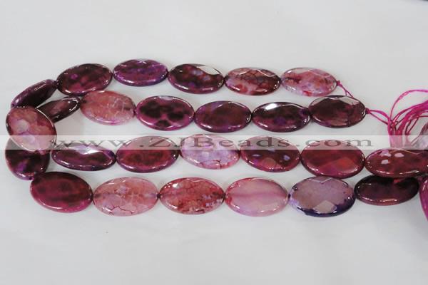 CAG4899 15 inches 20*30mm faceted oval fire crackle agate beads