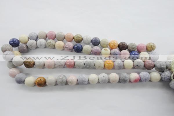 CAG4925 15.5 inches 12mm round dyed white agate beads