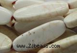 CAG4929 15.5 inches 10*30mm oval dyed white agate beads