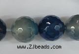 CAG5008 15.5 inches 18mm faceted round agate gemstone beads wholesale