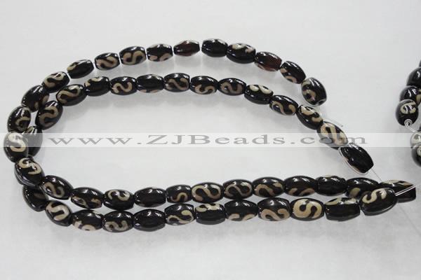 CAG5081 15.5 inches 8*12mm drum tibetan agate beads wholesale