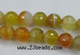 CAG5102 15.5 inches 8mm faceted round line agate beads wholesale