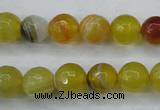 CAG5103 15.5 inches 10mm faceted round line agate beads wholesale