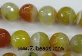 CAG5104 15.5 inches 12mm faceted round line agate beads wholesale