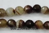 CAG5107 15.5 inches 8mm faceted round line agate beads wholesale