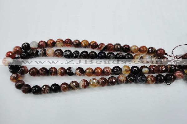 CAG5113 15.5 inches 10mm faceted round line agate beads wholesale