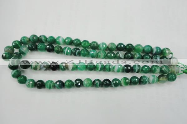 CAG5123 15.5 inches 10mm faceted round line agate beads wholesale