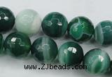 CAG5124 15.5 inches 12mm faceted round line agate beads wholesale