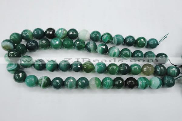 CAG5125 15.5 inches 14mm faceted round line agate beads wholesale