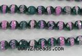 CAG5137 15 inches 6mm faceted round tibetan agate beads wholesale