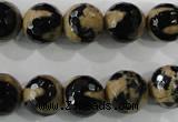 CAG5164 15 inches 12mm faceted round tibetan agate beads wholesale