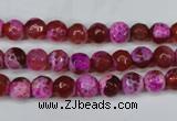 CAG5181 15 inches 6mm faceted round fire crackle agate beads