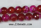 CAG5183 15 inches 10mm faceted round fire crackle agate beads