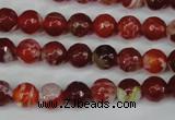 CAG5187 15 inches 8mm faceted round fire crackle agate beads