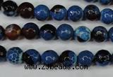 CAG5216 15 inches 8mm faceted round fire crackle agate beads