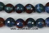 CAG5217 15 inches 10mm faceted round fire crackle agate beads