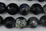 CAG5225 15 inches 14mm faceted round fire crackle agate beads