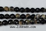 CAG5231 15 inches 6mm faceted round fire crackle agate beads