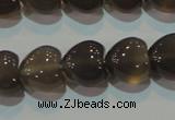 CAG5265 15.5 inches 12*12mm heart Brazilian grey agate beads