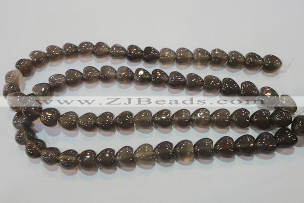 CAG5265 15.5 inches 12*12mm heart Brazilian grey agate beads