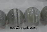 CAG5327 15.5 inches 20mm round grey line agate beads wholesale