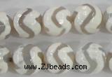 CAG5332 15.5 inches 14mm faceted round tibetan agate beads wholesale