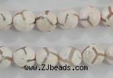 CAG5334 15.5 inches 10mm faceted round tibetan agate beads wholesale