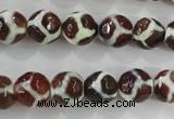 CAG5339 15.5 inches 10mm faceted round tibetan agate beads wholesale