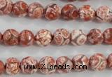 CAG5357 15.5 inches 8mm faceted round tibetan agate beads wholesale