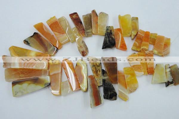 CAG5452 15.5 inches 16*20mm - 17*70mm freeform agate gemstone beads