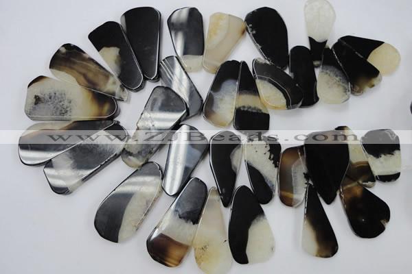 CAG5469 15.5 inches 25*35mm - 30*60mm freeform agate gemstone beads