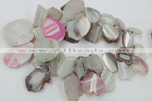 CAG5471 15.5 inches 16*22mm - 40*45mm freeform agate gemstone beads
