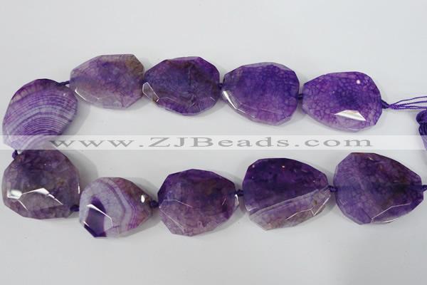 CAG5487 15.5 inches 30*35mm – 35*40mm faceted freeform agate beads