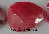 CAG5488 15.5 inches 30*35mm – 35*40mm faceted freeform agate beads