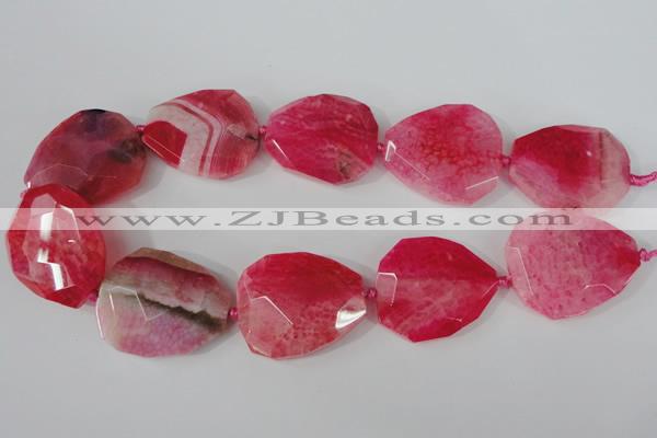 CAG5488 15.5 inches 30*35mm – 35*40mm faceted freeform agate beads
