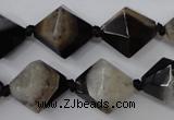 CAG5495 15.5 inches 18*18mm faceted bicone agate gemstone beads