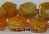 CAG5509 15.5 inches 16*17*22mm faceted nuggets agate beads